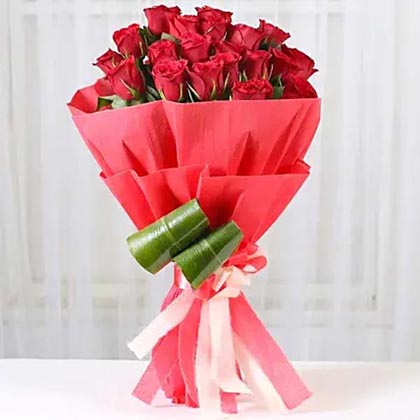 Pure Romance-24 Red Roses Bouquet