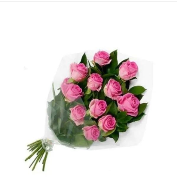 Bouquet of 10 Flowers Pink Roses
