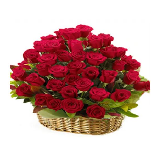  36 Red Roses with Basket 
